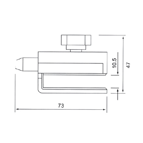 Cerradura sin llaves (pasador) p/puertas sencillas No req perforacion en vidrio 8 a 12 mm. Brillante