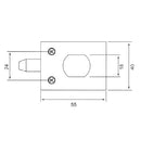 Cerradura sin llaves (pasador) p/puertas sencillas No req perforacion en vidrio 8 a 12 mm. Brillante