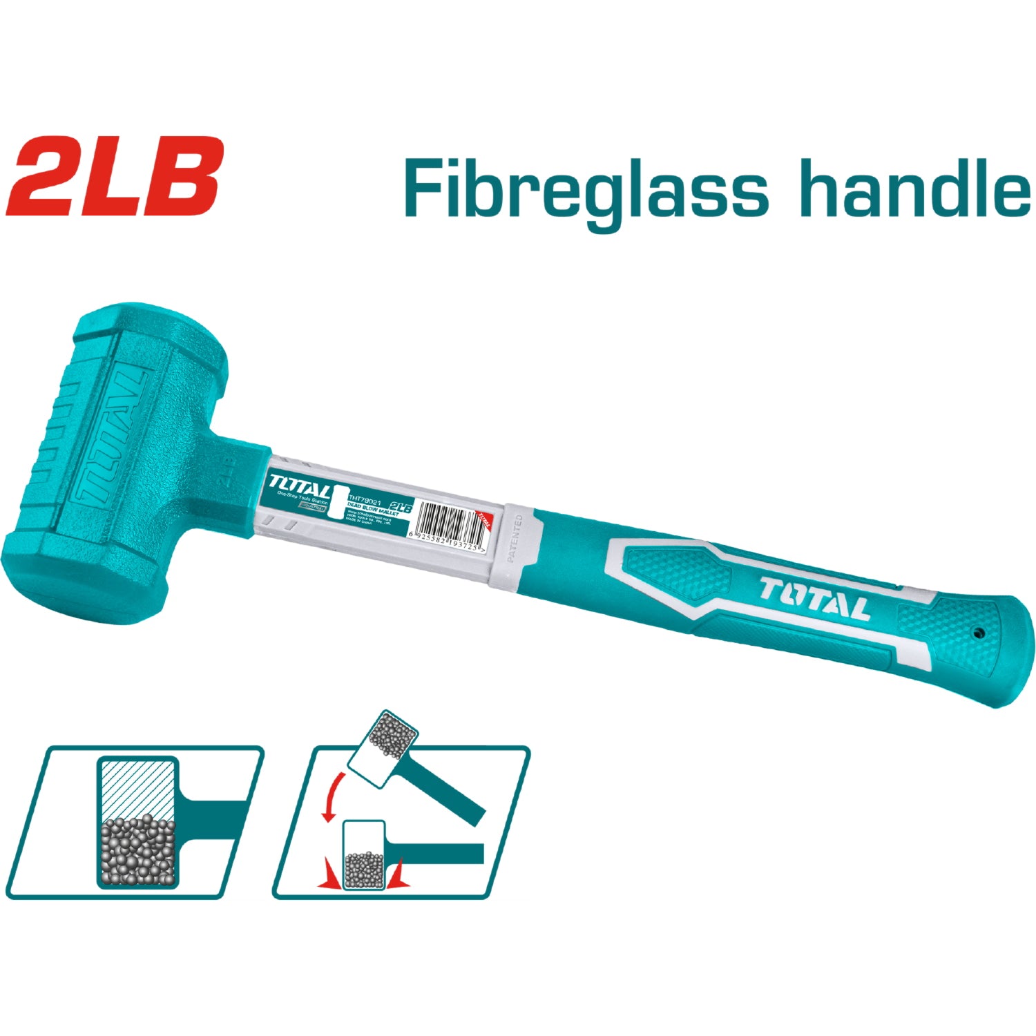 Martillo anti rebote deadblow. 2lbs. Antichispa.