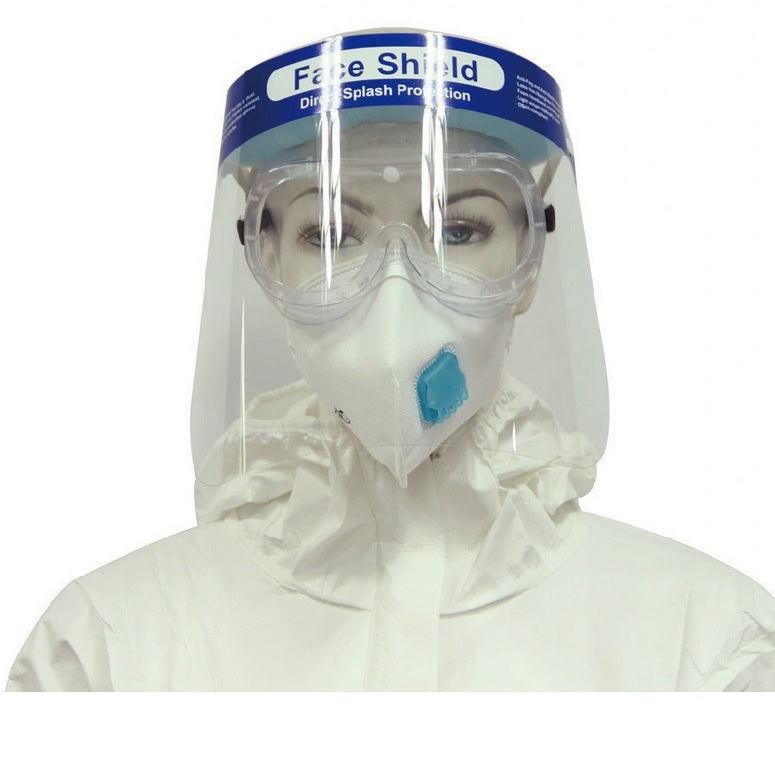 ( 1 pza ) Careta antisalpicaduras de plastico PET transparente con esponja para frente