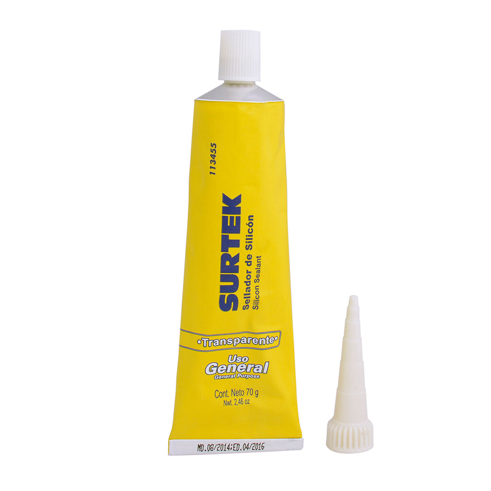 Silicón de uso general en tubo transparente 70gr Surtek