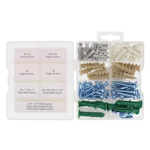 (112 piezas) Kit surtido de anclaje y tornillos