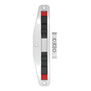 Cierre perimetral de doble gancho. Incluye recibidor y gancho. Tornillo visto. Acabado color Negro.