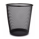 Papelera de malla metálica, color negro