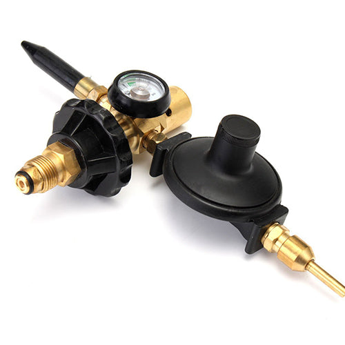 Regulador para tanque de helio profesional  con valvula de auto cierre y combinador de aire