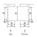 BISAGRA VIDRIO-VIDRIO 135º SAT. ALTA CALIDAD. 10 AÑOS DE GARANTIA.