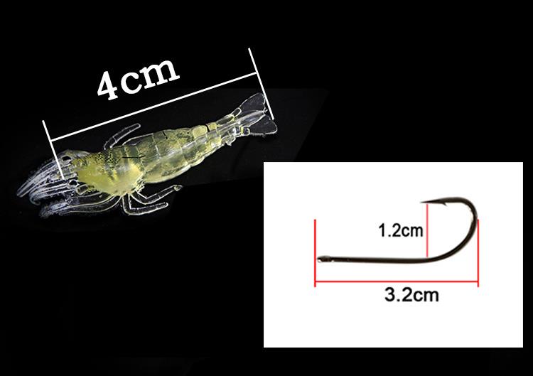 Señuelo camarón suave anzuelo 10 Uds.