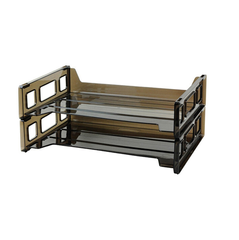 Bandejas plásticas ahumadas para escritorio, tamaño carta