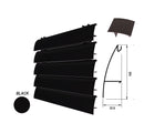 Lama Louver Curva Negra para clipar en marco U127 Ancho 100x35x1mm 5.85m long.
