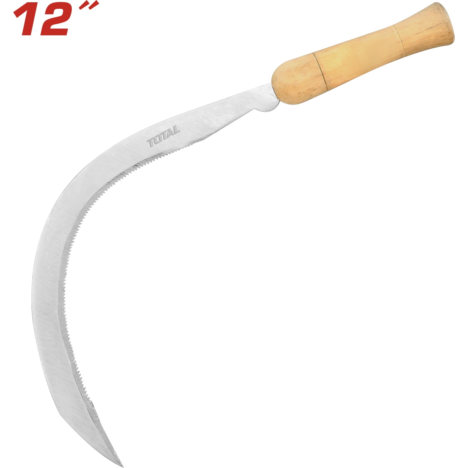 Segadora Hoz con mango de madera. Acero al carbono.
