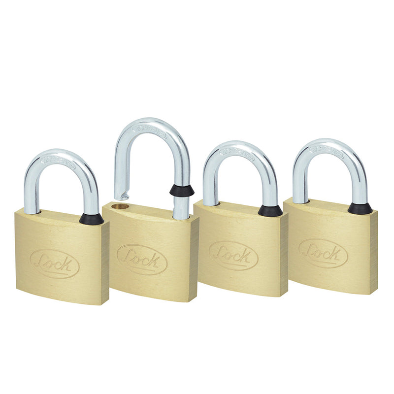 Juego de 4 candados latón gancho corto 40mm Lock
