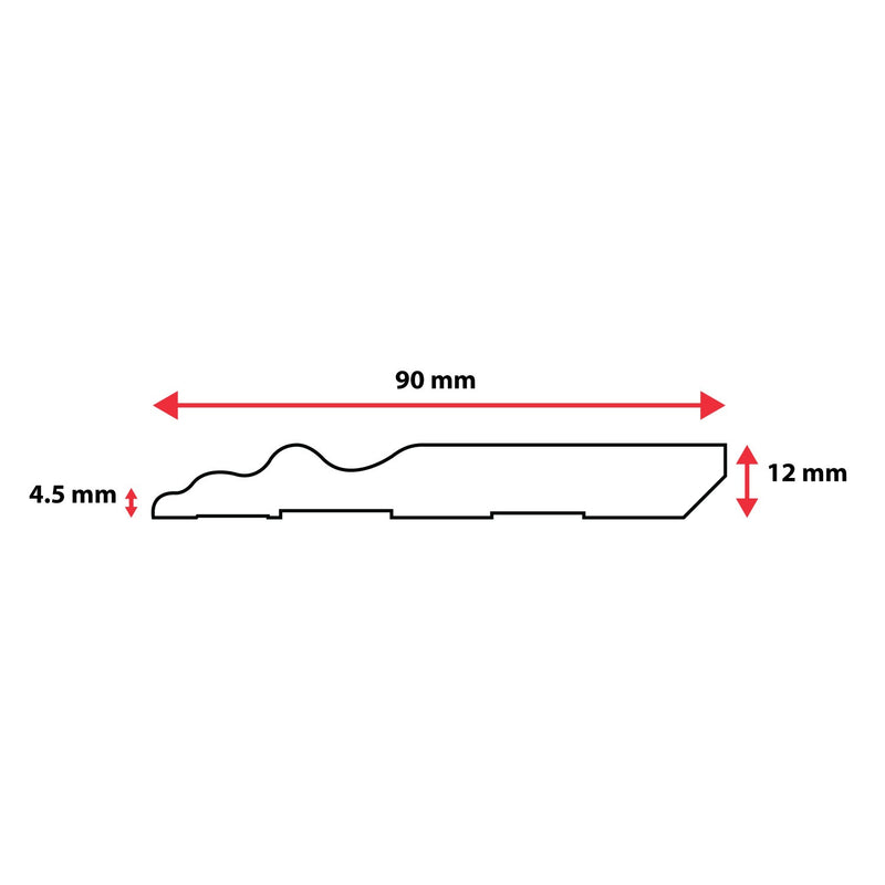 Zócalo PVC para piso SPC Roble 90 x 2900 mm