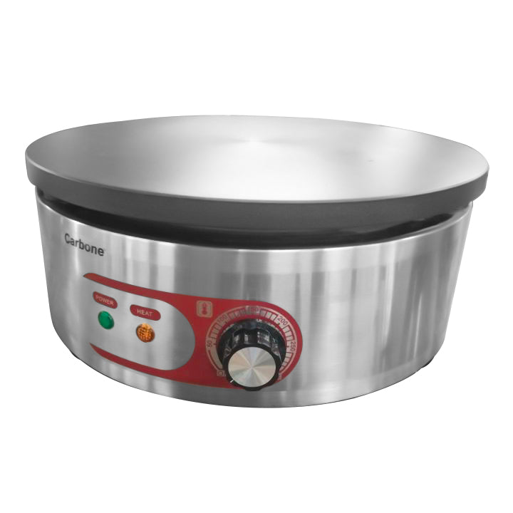 Plancha de crepes redonda electrica 1.5 KW 50~300 °C diametro de 400 mm. 110V/60 htz (1 año)