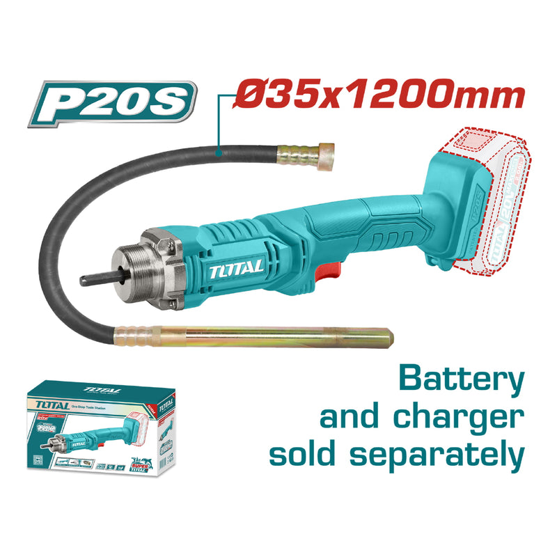 Vibrador de concreto 20V inalámbrico TOTAL