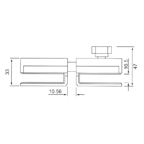 Cerradura sin llaves (pasador) p/puertas Dobles. No req perforacion en vidrio 8 a 12 mm. Satinada