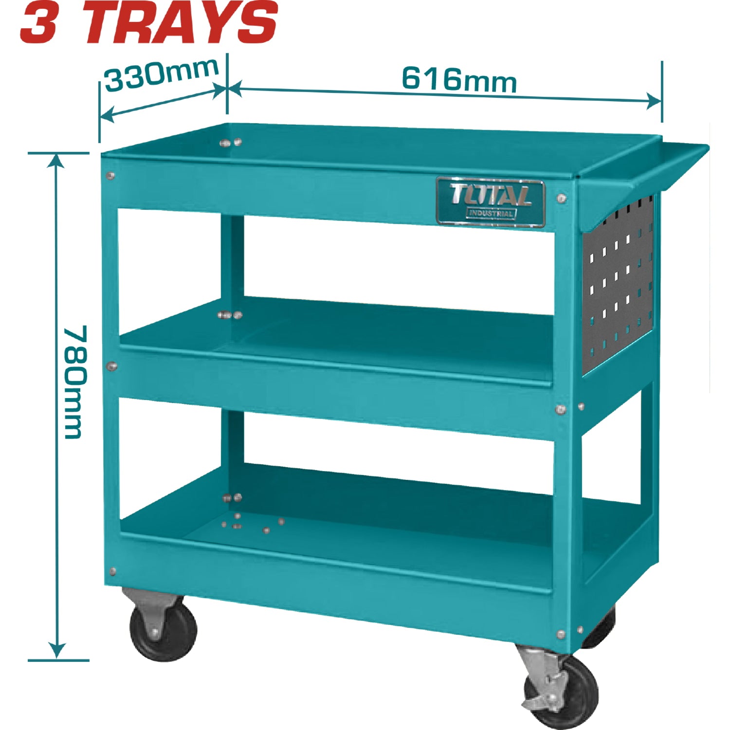 Carrito de servicio mecánico para taller con ruedas 3 bandejas
