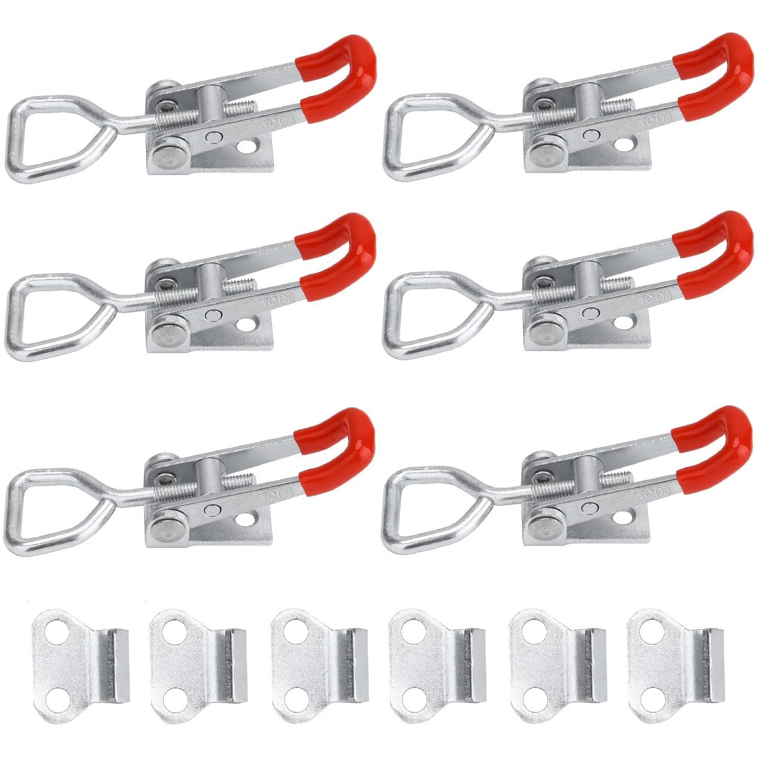 Abrazaderas de palanca con Tornillo de tension ajustable. Longitud Max. 4"/10mm (Juego de 6 piezas)