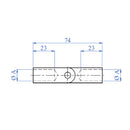 Codito para barra de 12mm. Satinado.