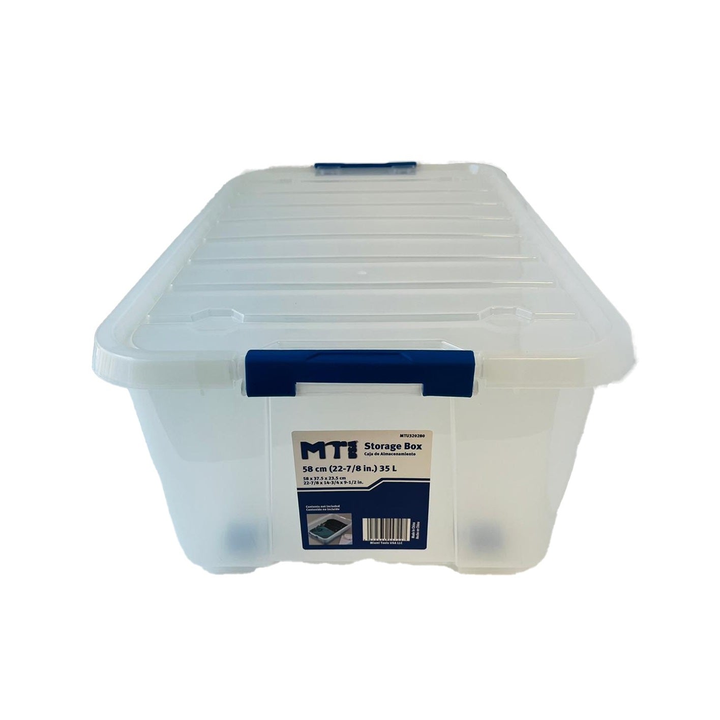 Caja plástica para almacenamiento, con ruedas. 35 litros. Tactix