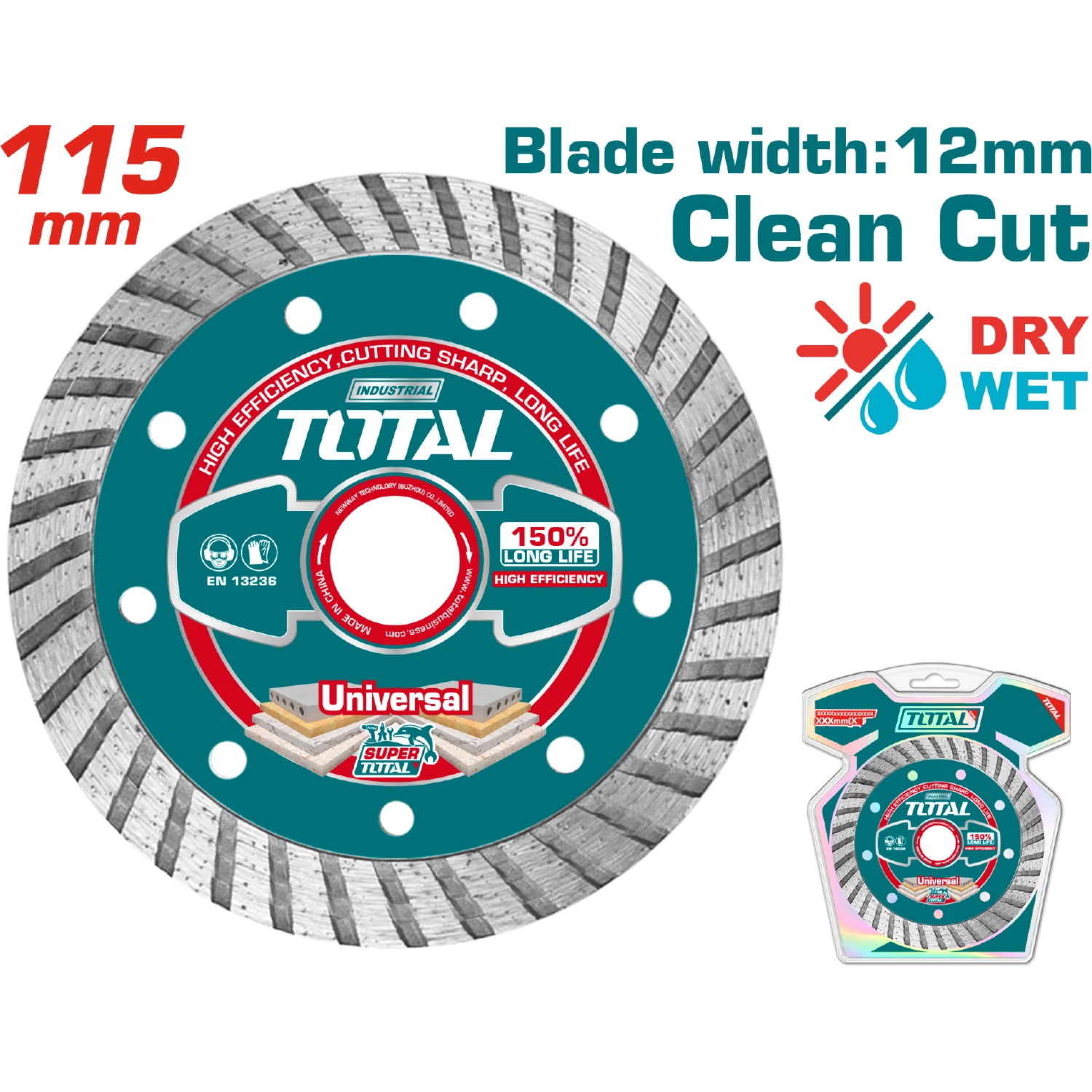 Disco de corte Diamantado Turbo Para ceramica y  Concreto 115(4 1/2")X22mm