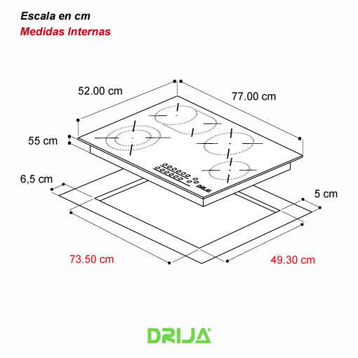 Estufa empotrable eléctrica Alemania 76 Professionale