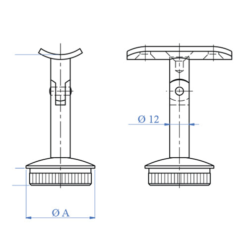 Soporte de corremano movil para Tubo de 1 1/2".