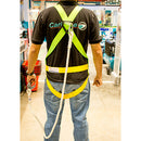 Arnés de seguridad estilo paracaidista, con 45mm de ancho cinturón de nylon. cuerda de nylon 1.5m