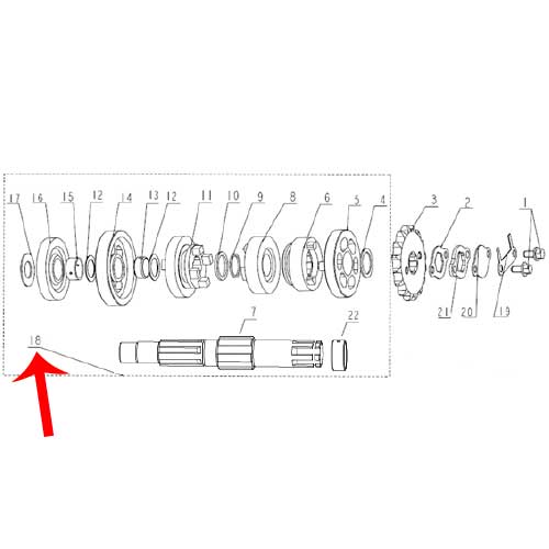Eje secundario completo (TX200)