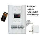 Detector alarma de gas y monoxido de carbono de enchufe con bateria de respaldo. 110v