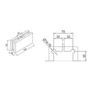 conector doble para vidrio muro. Brillante. (Se vende por unidad)