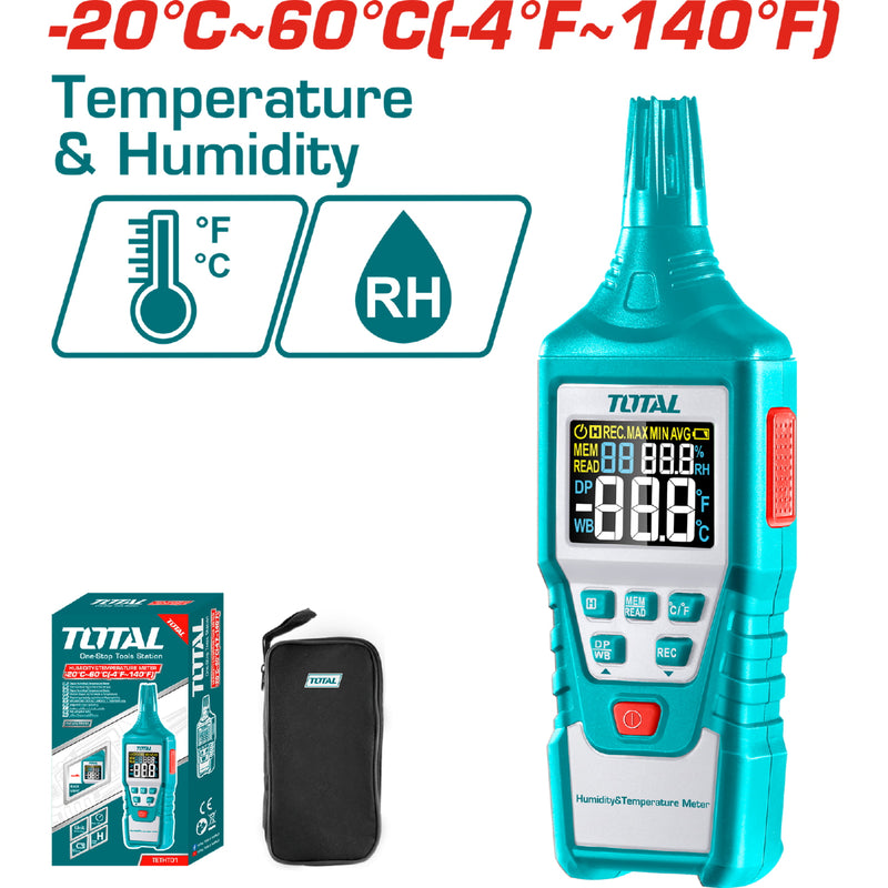 Medidor de humedad digital termómetro/higrómetro. Pantalla LCD.