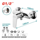 Llave de Ducha con mezclador de 1 mando.Tamaño: 177 x 130 mm. Regulador de flujo confiable.