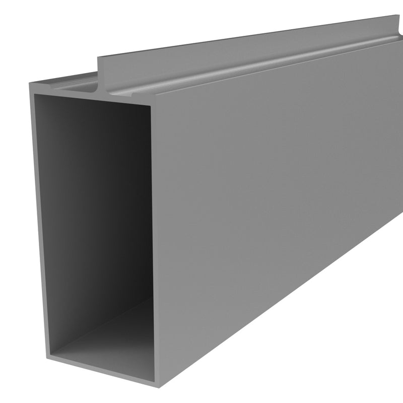 Travesaño Muro Cortina Perfil Oculto. Espesor 2.0 mm. Largo 5.85 mts. Acabado Anodizado Silver 15 Mi