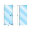 Puerta baño 90° 1500x1500x1850mm (NO INCLUYE VIDRIO SOLO HERRAJES Y PERFIL)