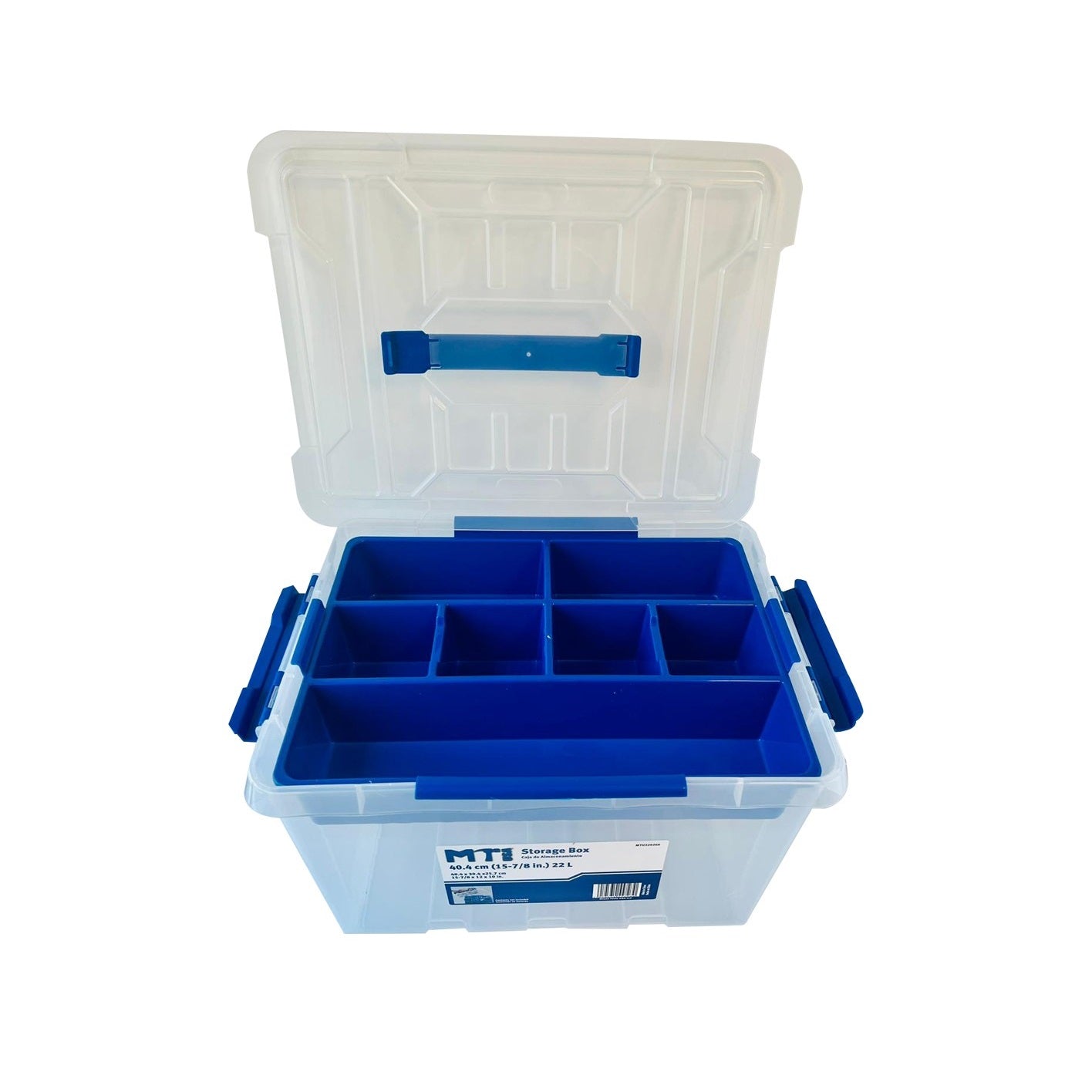 Caja plástica para almacenamiento, con bandeja extraíble. 22 litros. Tactix