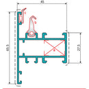 Pilastra Marco Fijo Ventana. Espesor 1.4 mm. Largo 5.85 mts. Acabado Anodizado Bronze 15 Micron. (D3