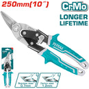 Tijera de Aviacion de 250 mm (10") Izquierda. CrMo. Espesor máx 1.2 mm