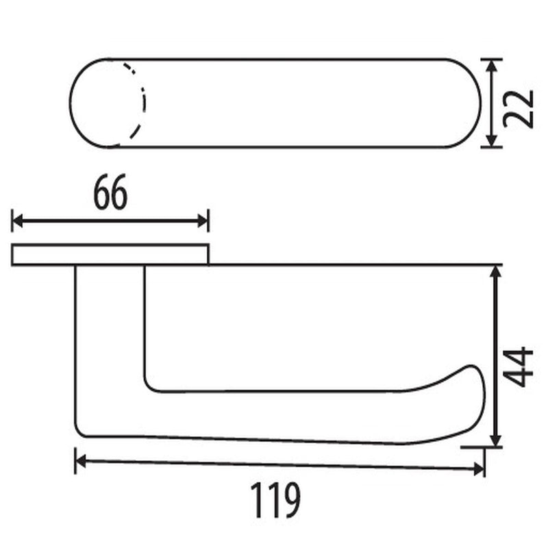 Manija para barra antipánico MK-02 /01. Color silver incluye cilindro y 2 llaves.