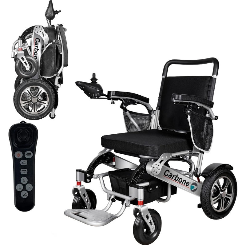 Silla de ruedas eléctrica plegable ligera 26kg. Control remoto. Batería litio