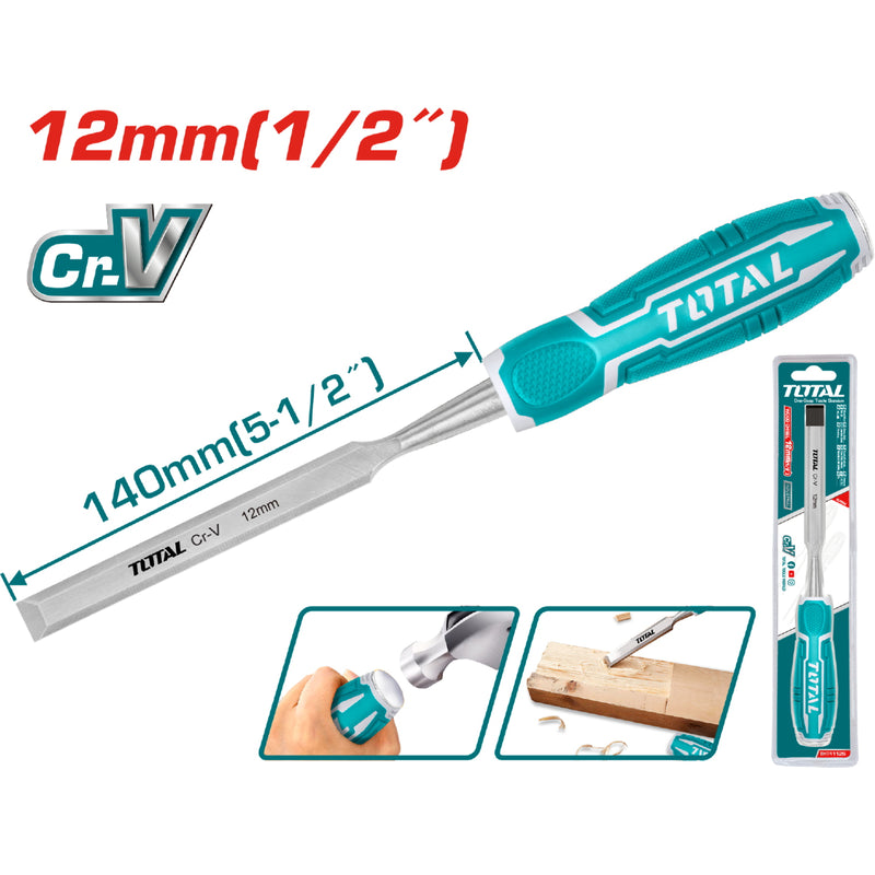 Cincel para Madera Crv. Ancho: 12 mm. Longitud 140 mm.