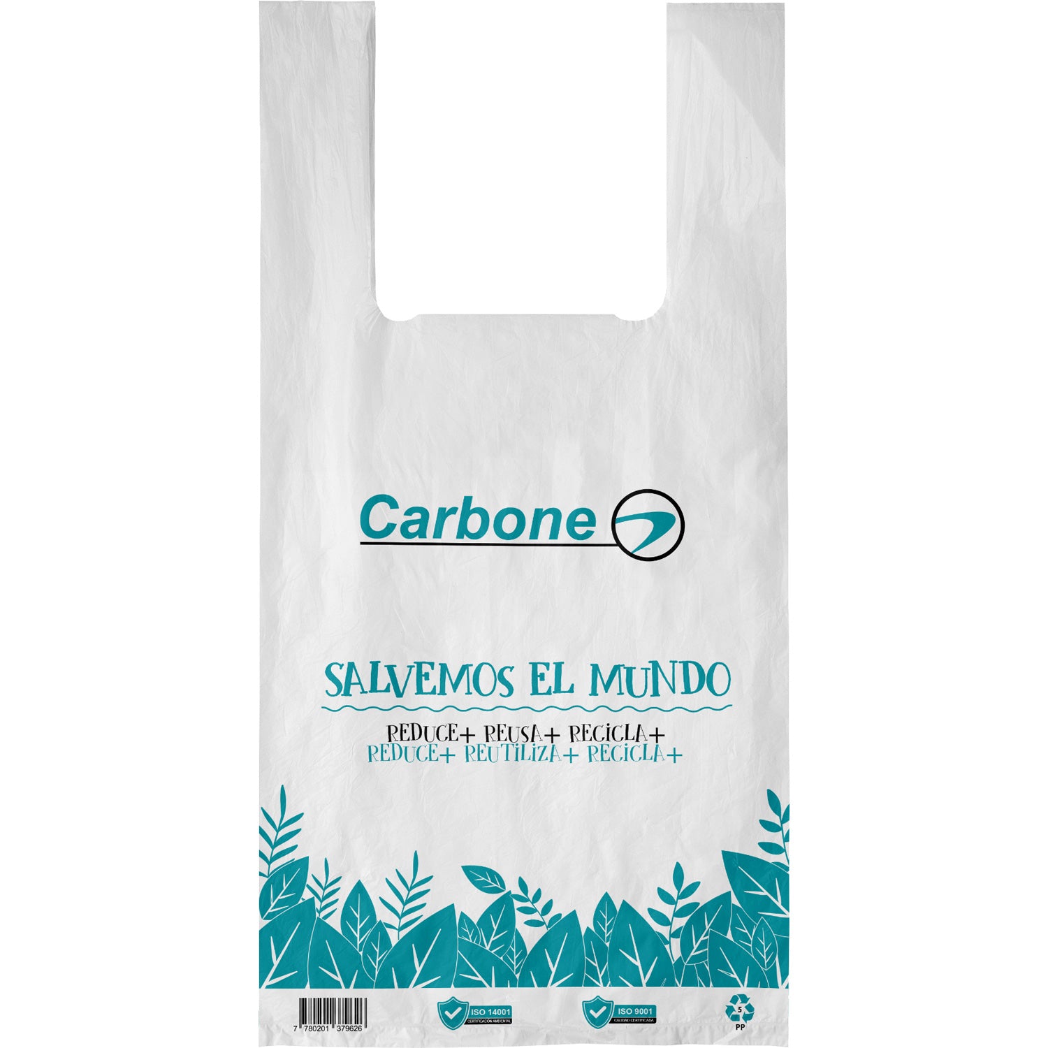 Bolsa reciclable ecologica biodegradable con logo carbone 30x60x14 cm 100% material PP Non Woven