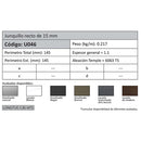 Junquillo Recto 15 mm. Espesor 1.1 mm. Largo 5.85 mts. Acabado Anodizado Bronze 15 Micron. (D3-P1-A1