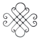 Rosón artístico de hierro forjado Diámetro: 16 x 8 mm; Platina: 440 x 410 mm