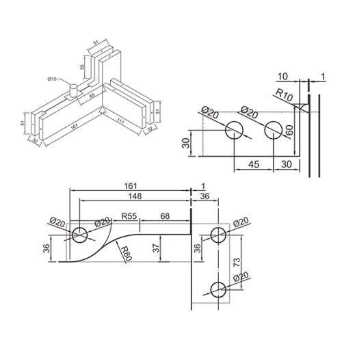 SOPORTE SUPERIOR CON ALETA BRILLANTE (DERECHO E IZQUIERDO).(SE VENDE EN PAR)