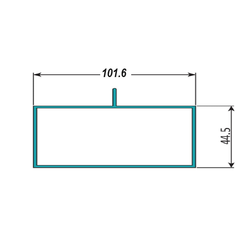 Perfil Marco Fijo 4" x 1 3/4" Aleta centrada 1.8 mm. L=5.85 m Anodizado Bronce