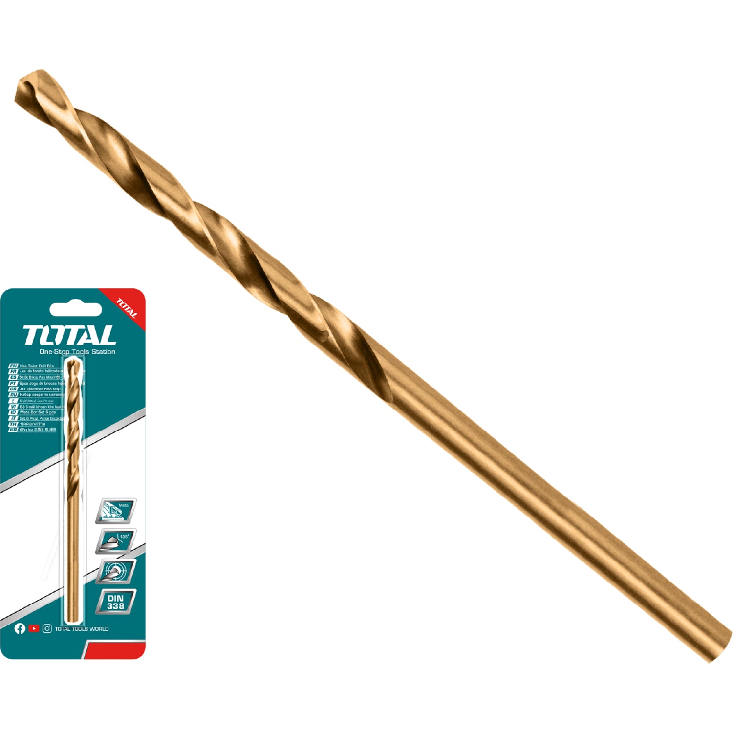 Brocas de Cobalto M35 HSS para Metales. En pulgadas