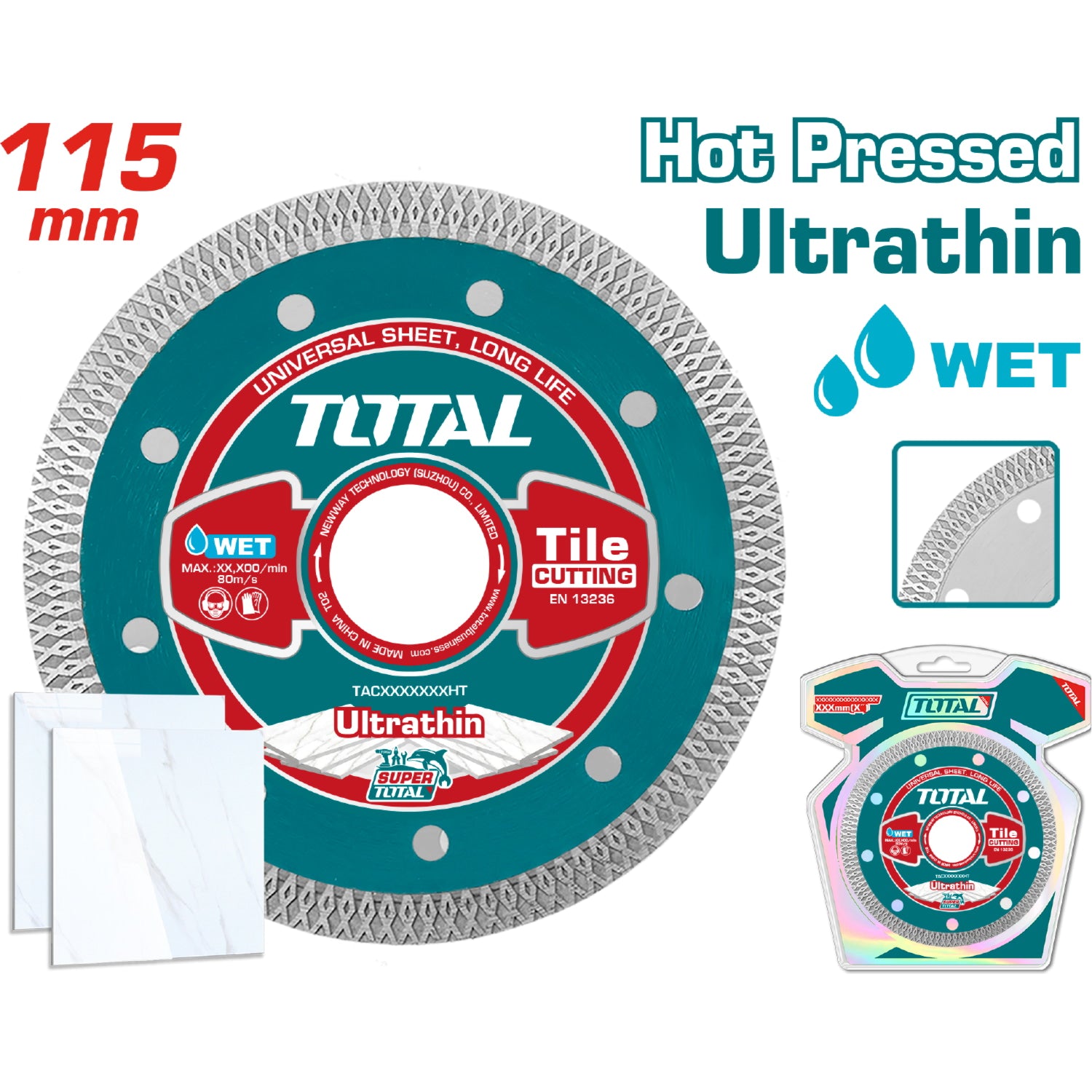 Discos de diamante Ultradelgados 4 1/2" 0.8mm espesor. Corte húmedo y seco