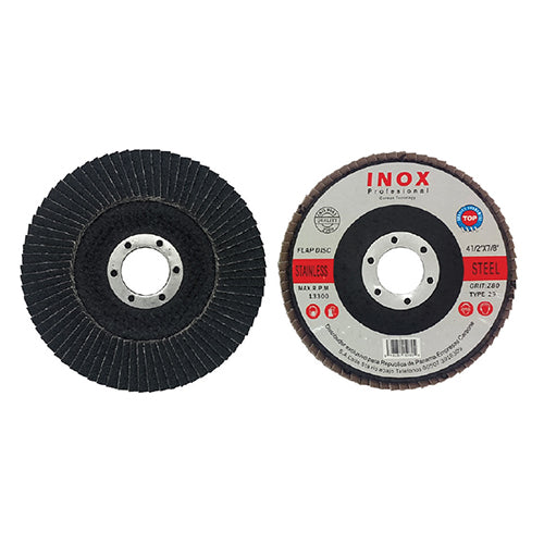 Flapdisc 4 1/2" con angulo. Zirconia de alta calidad #80.