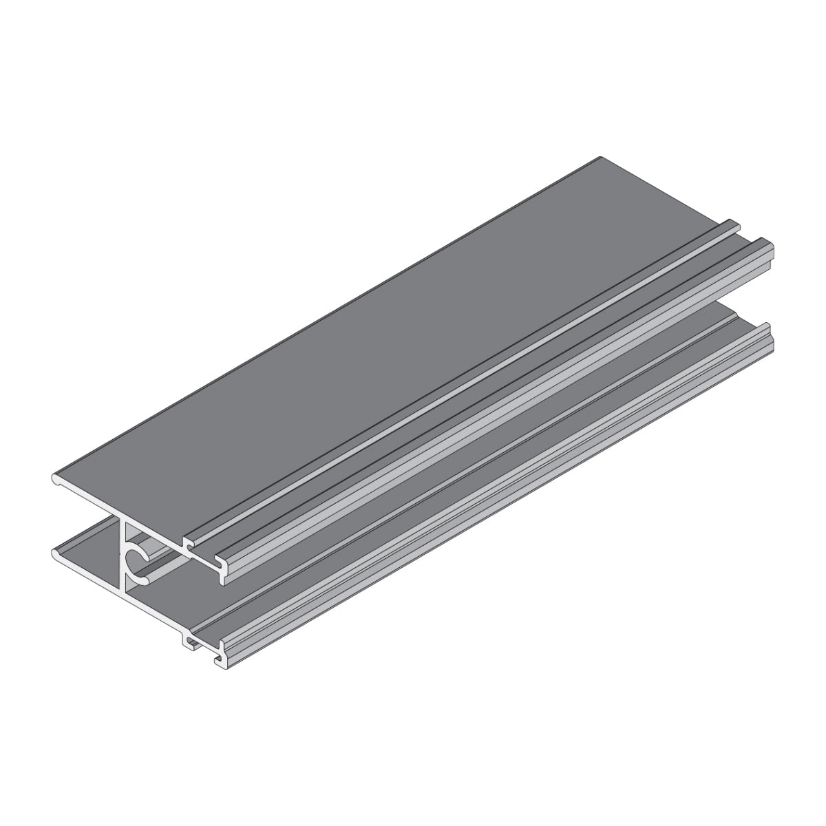 Hoja Inferior y Superior Ventana VC . Espesor 1.52 mm. Largo 5.85 mts. Acabado Anod Silver VC103