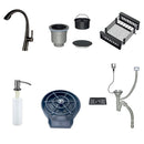 Fregador de acero inoxidable 33.19” x 20.08” x 8.66”. Parma 84